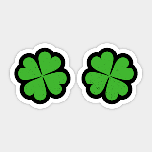 Shamrock Boobs St.Patricks four leaf clover Irisch Women Sticker